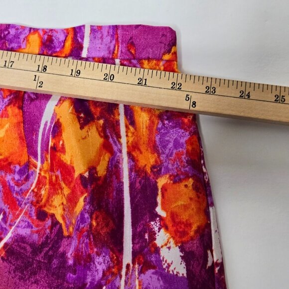 Abstract Multi-Color Purple Orange White Midi Skirt Plus Size 22W - Picture 7 of 13